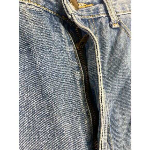 Women's High Waisted Distressed Straight Leg Jeans Blue Size M - Picture 10 of 12